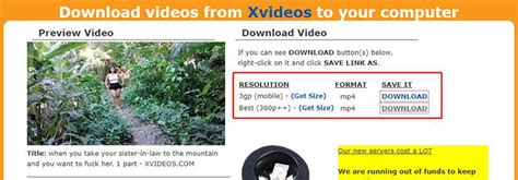 To <b>download</b> the file, right-click one of the <b>Download</b> buttons and then select “Save Link As”. . Download xvideo video